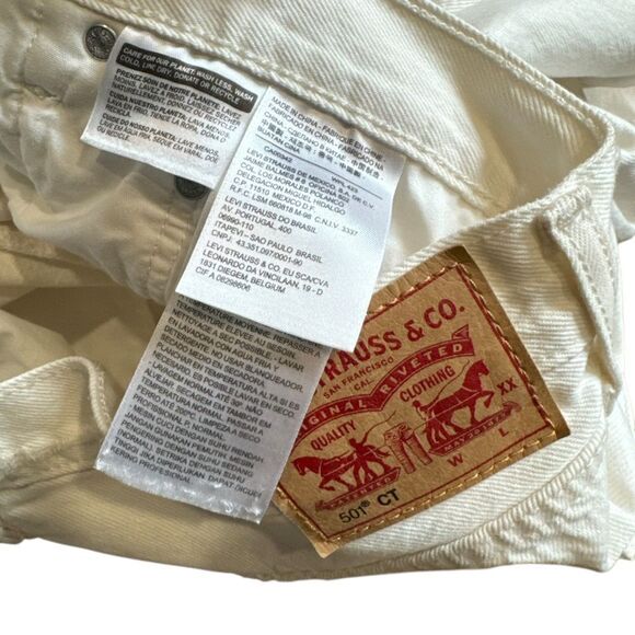 Levi’s 501 CT White Straight Leg Distressed Jeans - Picture 8 of 12